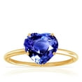 thumbnail image 1 of GemsNY September Birthstone - Dainty Heart Shape Four Prong Blue Sapphire Solitaire Ring (Grade - AAA | 1.25cts.), 1 of 4