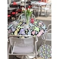 thumbnail image 4 of Outdoor Tablecloth with Umbrella Hole and Zipper, Easter Round Table Cloth 60 Inch Waterproof Tablecloth, Colorful Cute Rabbits Love Polka Dots Spring Picnic Table Cover for Patio Camping, 4 of 7