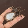 thumbnail image 3 of Natural Rainbow Moonstone Gemstone Copper Wire Wrap Spider Pendant 2.56", 3 of 4