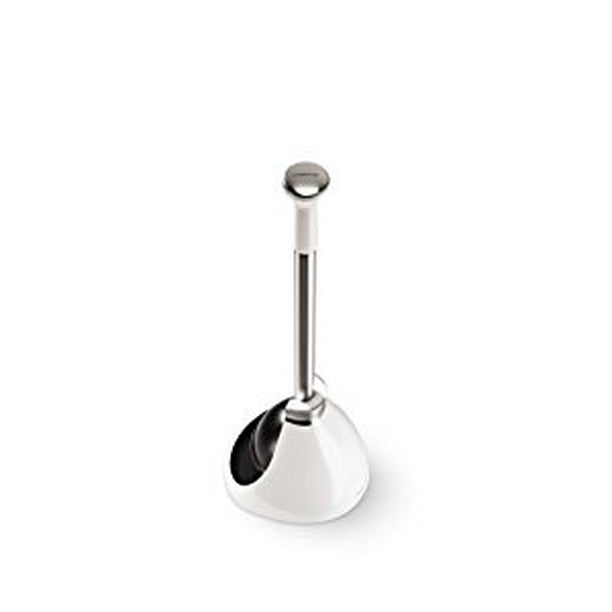 simplehuman Toilet Plunger and Caddy, Stainless Steel, White Walmart