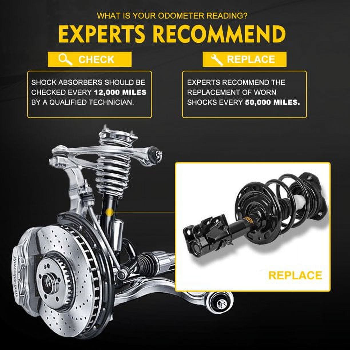 OREDY RWD Rear Pair Shock Absorbers Assembly Replacement for 199 並行輸入品 OREDY Pair Rear Shock Absorbers Kit Replacement for 1994-2001