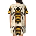 thumbnail image 6 of Rateoe Honey Bee Pattern Women's Short-Sleeved Pajama Set - 2 Piece Soft and Lightweight Sleepwear Set-3X-Large, 6 of 7
