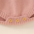 thumbnail image 6 of Generic Quick Drying Sweaters for Children's Baby Knitted Romper Cotton Sleeveless Boy Girl Ruffled Striped Sweater Clothes Bodysuit With Hat Caps Outfits Set (0-3 Months,Pink), 6 of 9