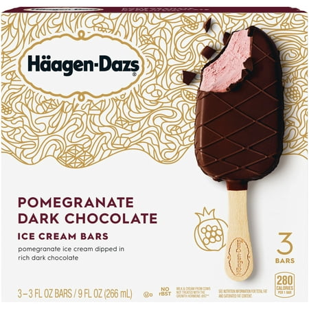 HAAGEN-DAZS Pomegranate Dark Chocolate Ice Cream Bars 3 ct (Haagen Dazs Best Selling Flavor)