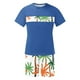 thumbnail image 3 of Blusa de Manga Corta Cuello Redondo Impresión Deportiva Camisa de Ajuste Delgado Poliéster Elástico Cintura Superior para los Hombres, Blusa Casual para el Uso Diario de Verano, 3 of 5