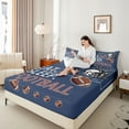 thumbnail image 4 of Castle Fairy Eat Sleep Football Twin Sheet Sets for Kids Teens,Ball Gamer Bedding, 4 of 7