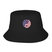 ZNDUO Sun Hat for Men/Women, Foldable Bucket Hat for Beach, Hiking, Garden, Safari, Fishing, Etc, Yang Yin USA Flag Pattern