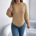 thumbnail image 3 of Sweaters for Women 2025 Long Lattern Sleeve Crewneck Knit Sweater Casual Jumper Top Womens Pullover Sweaters, 3 of 4
