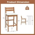 thumbnail image 3 of Gymax Patio Eucalyptus Wood Bar Stools Set of 4 Outdoor Bar Height Patio Chairs w/ Cushions, 3 of 10
