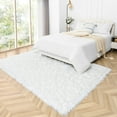 thumbnail image 2 of YJ.GWL Fluffy Faux Sheepskin Plush Area Rug Soft Fuzzy Rugs Floor Carpet for Bedroom Living Room,4'x6',White, 2 of 7