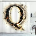 thumbnail image 1 of Ambesonne Q Monogram Shower Curtain, Words Theme Illustration, 69"Wx70"L, Orange Black and Tan, 1 of 3