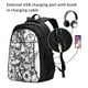 thumbnail image 2 of Balery Monochrome Botanical Illustration Mochila con carga USB para hombre y mujer - Mochila impermeable y antirrobo para portátil con puerto USB para viajes, trabajo, estudios y universidad, 2 of 7
