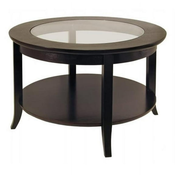 Genoa Coffee Table with Glass Top  Dark Espresso