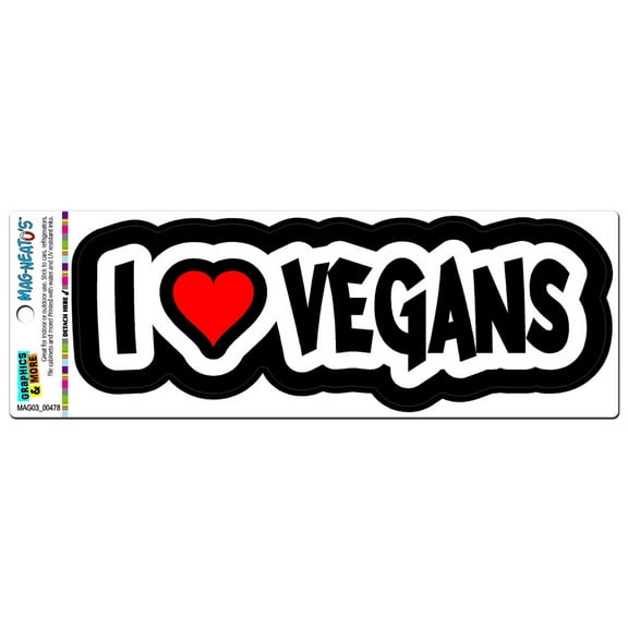 I Love Heart Vegans MAG-NEATO'S(TM) Car/Refrigerator Magnet