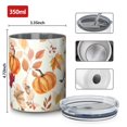 thumbnail image 4 of 12oz Coffee Tumblers Fall Pumpkins Leaves Pattern Stainless Steel Vacuum Insulated Travel Tumbler Coffee Cups Mug with Lid and Straw with Cleaning Brush for Cold & Hot Drinks, 4 of 5