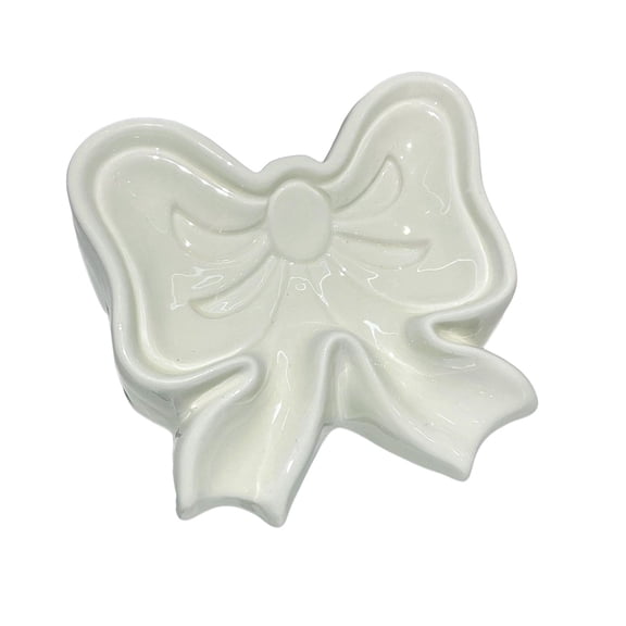 Ceramic Soap Dish Bowknot Soap Holder Draining Soap Tray Cute Bowtie Decorative Home Textile Storage Bathroom Organizer