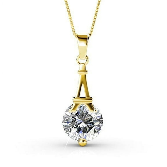 Cate & Chloe Isla 18k Yellow Gold Plated Pendant Necklace with Swarovski Crystal Gift for Women