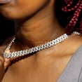 thumbnail image 4 of Hip Hop Bling Paved Rhinestones Cuban Chain Choker Necklace For Women 12mm Iced Out Rose Gold Color Prong Cuban Necklace Jewelry SH, 4 of 7