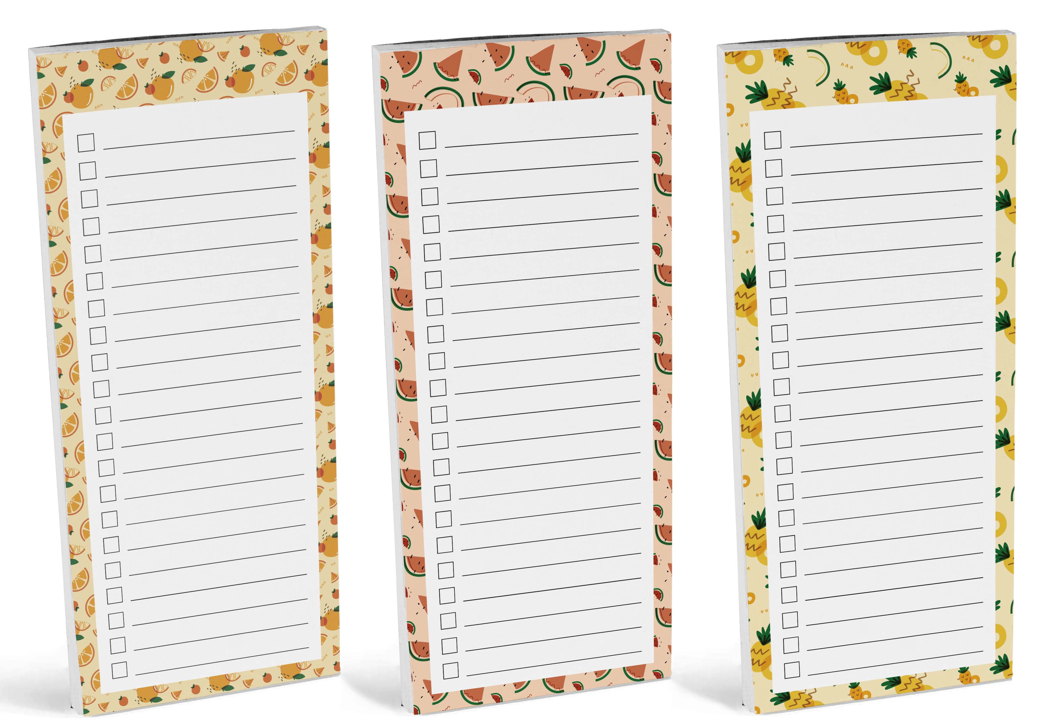 Inkdotpot Pack of 3 Magnetic Fridge To-Do List Notepads- Magnetic Memo Pads For Refrigerator-(50 Sheets Each)-5J