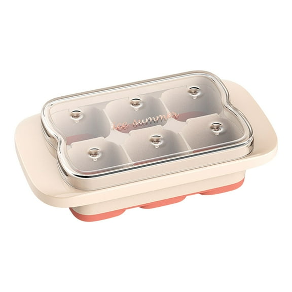 Wovilon Ice Cubes Tray with Lid 6 Hole Ice Cubes Molding 2023 New Ice Cubes Maker, Ice Box Small Household Refrigerator Easy-Release Ice Lattice with Cover Silicone Ice Lattice