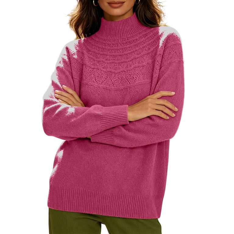 Women's Turtleneck Sweaters Long Sleeve Soft Jumper M - Walmart.com