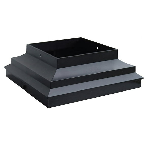Nuvo Iron PCCA4B Post Cap, 4 in L, 4 in W, Plastic, Black