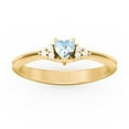 thumbnail image 2 of Birthstone Heart Ring with Shoulder Accents - Aquamarine (March), 2 of 4