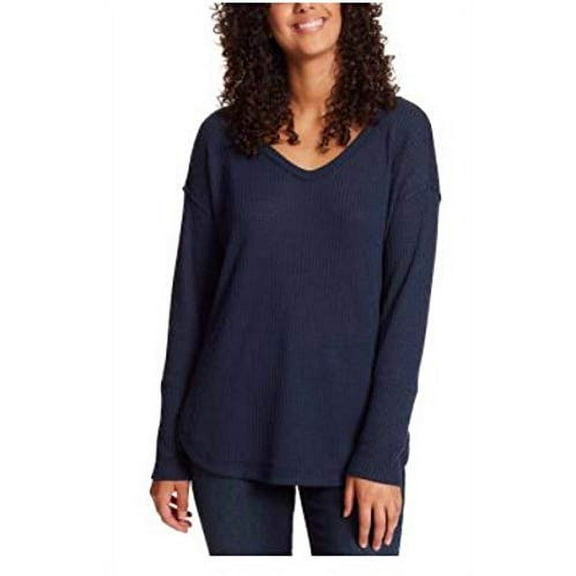 Vintage America Ladies Thermal Knit Top (Navy Blazer, X-Small)