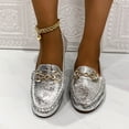 thumbnail image 4 of Miluxas Women's Loafers Flats Casual Comfort Womens Walking Shoes Moccasin Penny Loafers Slip On Work Shoes Silver 9(42), 4 of 8