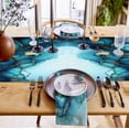 thumbnail image 3 of Table Runner Turquoise Gold Abstract Art Table Decoration for Kitchen Dinning Marble Texture Table Decoration for Indoor Outdoor Party Wedding Decor 13x90inch, 3 of 7