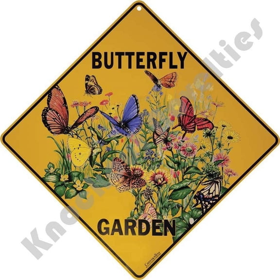 butterfly garden 12" x 12" aluminum sign