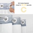 thumbnail image 2 of No Hook Navy Blue Ombre Shower Curtain with Snap in Liner Set, Modern Abstract Striped Polka Dots Waterproof Fabric Bathroom Curtains with See Through Top Window, Hotel Style Small 36 x 78 Inch, 2 of 9