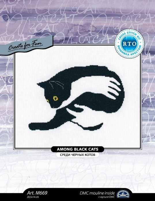 RTO Counted Cross Stitch Kit 8"X5.5"-Among Black Cats II (16 Count)