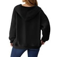 thumbnail image 3 of Womens Zip up Sweatshirt Fleece Jackets Soft Travel Oversized Hoodies Fall Winter Sports Coats with Pockets Black S, 3 of 7