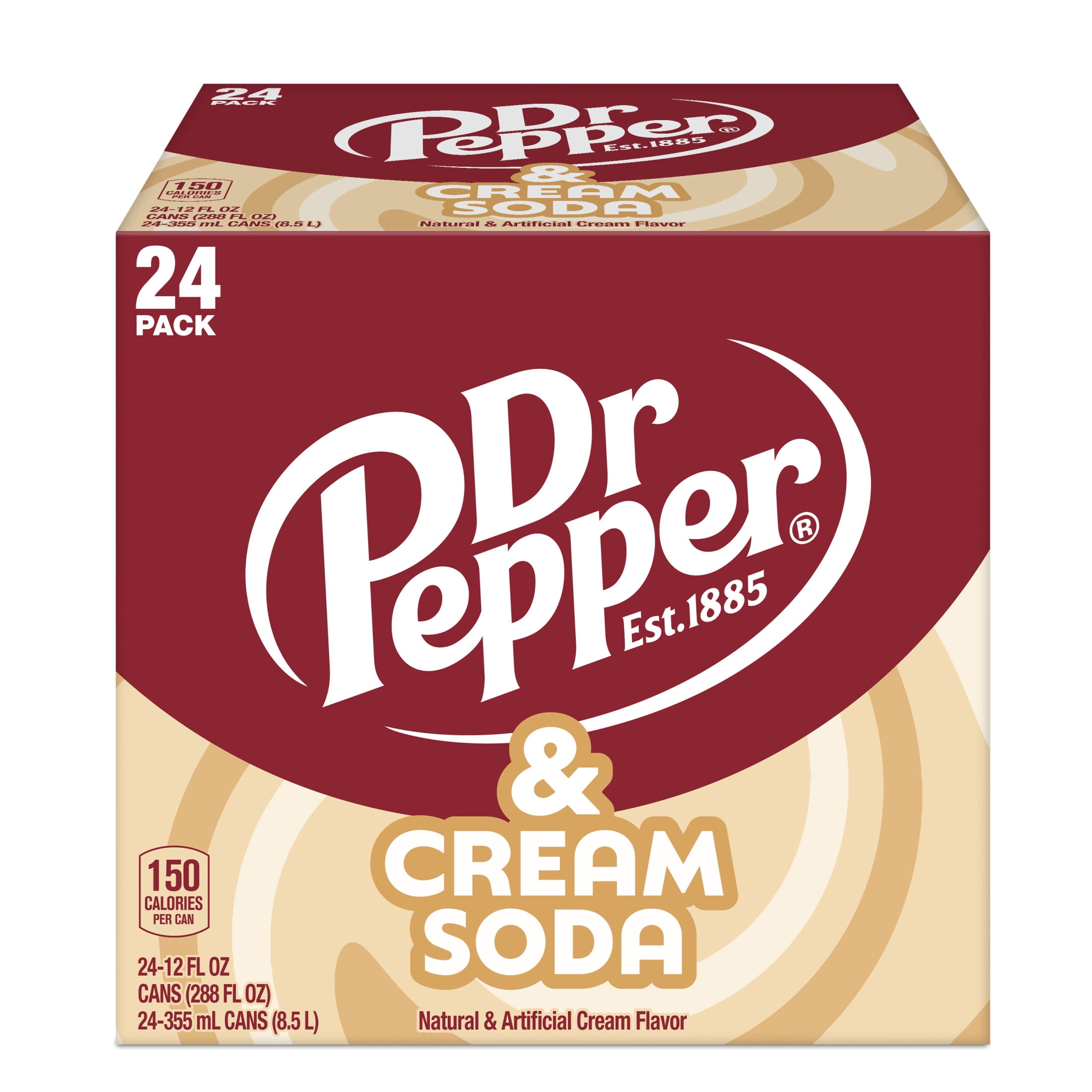 Dr Pepper & Cream Soda Pop, 12 fl oz, 24 Pack Cans