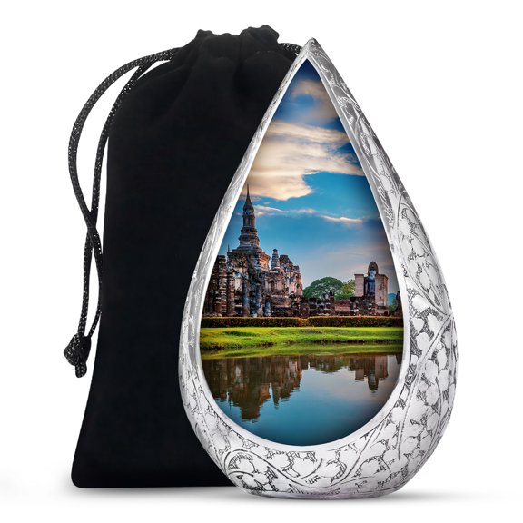 JAGSHASHI Sukhothai - Cremation Urns Large - Urn For Ashes Adult - Decorative Urns For Human Ashes - Ashes Urns Human Remains - Urns For Ashes Large - Large Decorative Urn - 10 Inch - Large