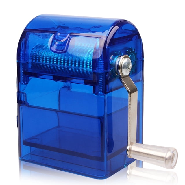 Millón de plástico Molinillo manual Molino de sal del crudo de la mano Restaurante interior Triturador de trituradora Equipo de herramienta de molienda con almacenamiento fondo azul Eigraketly HA010997-04