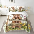 thumbnail image 2 of Manfei Cartoon Highland Bull Kid Twin Bedding Sets 7-Piece, Vibrant Groovy Flower Bedding Comforter Set, Rustic Animal Reversible Sheet Sets, Luxury Bedroom Decor, 2 of 7