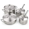 thumbnail image 1 of Cooks Standard Professional 8 Piece Stainless Steel Cookware Set, Silver, 1 of 5