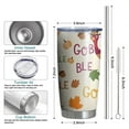 thumbnail image 6 of 20oz Tumblers Happy Thanksgiving Turkey Fall Leaves Stainless Steel Vacuum Insulated Double Wall Travel Tumbler Cups Mug with Lid and Straw,Cleaning Brush for Cold & Hot Drinks, 6 of 7