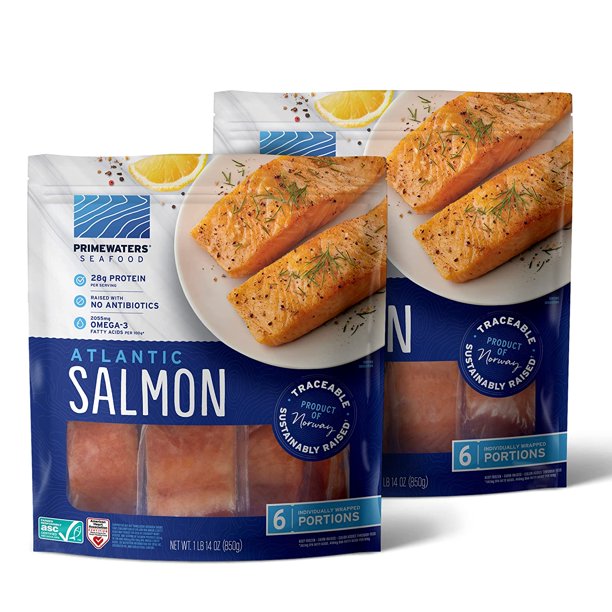 Primewaters Atlantic Salmon Portions, Sustainably Raised Off The Coast