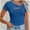Royal Blue, variant on Womens Fashion Fall Clothes One Piece Cutout Tops short Sleeve Slim Fitted Shirts Tee Tshirts