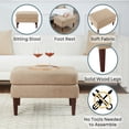 thumbnail image 3 of Designs4Comfort Marlow Mid Century Ottoman in Beige Fabric with Wood Frame, 3 of 5