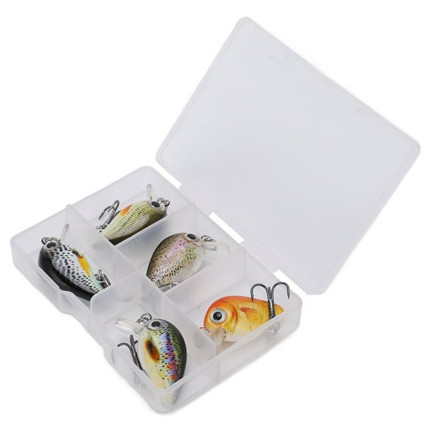 Mini señuelos de pesca, 5 piezas Mini señuelos de pesca con caja Señuelos de pesca Swimbaits diseñados a medida