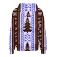 thumbnail image 4 of Puntoco Chaqueta Con Capucha Y Manga Larga Con Cremallera Y Estampado Navideño Informal Para Mujer, 4 of 6