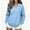 Blue, variant on Women's Fall/Winetr Casual Sweatshirt Solid Color V Neck Long Sleeve Loose Pullover Tops with Kangaroo Pocket Fashion Versatile Clothing for Home Workouts