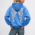 thumbnail image 2 of Hoodie for Women Drawstring Pullover Rhinestone Angel Wings Back Print Solid Casual Long Sleeve Hooded Sweatshirt for Daily Fall Winter Wear, 2 of 6