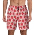 thumbnail image 3 of Uemuo Strawberry And Flowers Pattern Mens Swim Trunks Quick Dry Board Shorts with Mesh Lining, Stretch Beach Shorts Quick Dry No-Chafing Board Shorts-, 3 of 9