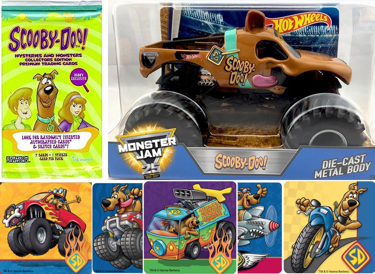 hot wheels monster jam 25th anniversary vehicles 12 pack