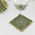 thumbnail image 4 of Efavormart 50 Pack Olive Green Paper Beverage Napkins with Gold Foil Edge, Soft 2 Ply Disposable Cocktail Napkins - 5"x5", 4 of 6
